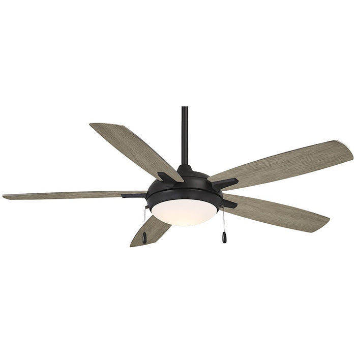 Minka Aire Lun Aire 54" Ceiling Fan/LED Light Kit, Coal/Opal/Grey - F534L-CL-SG