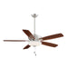 Minka Aire Minute LED 52" Ceiling Fan, Nickel/Walnut/Frosted White - F553L-BN-DW