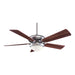 Minka Aire Supra 52" LED Ceiling Fan, Brushed Steel/Dark Walnut - F569L-BS-DW