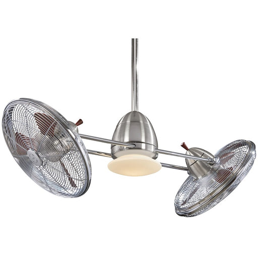Minka Aire Gyro LED 42" Ceiling Fan, Nickel/Chrome/Etched Opal - F602L-BN-CH