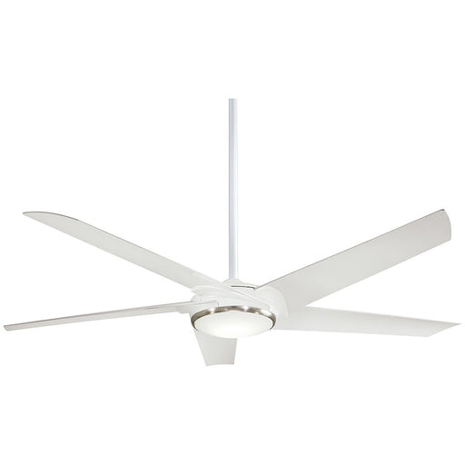 Minka Aire Raptor 60" Ceiling Fan/LED Light Kit, White/White/White - F617L-WHF