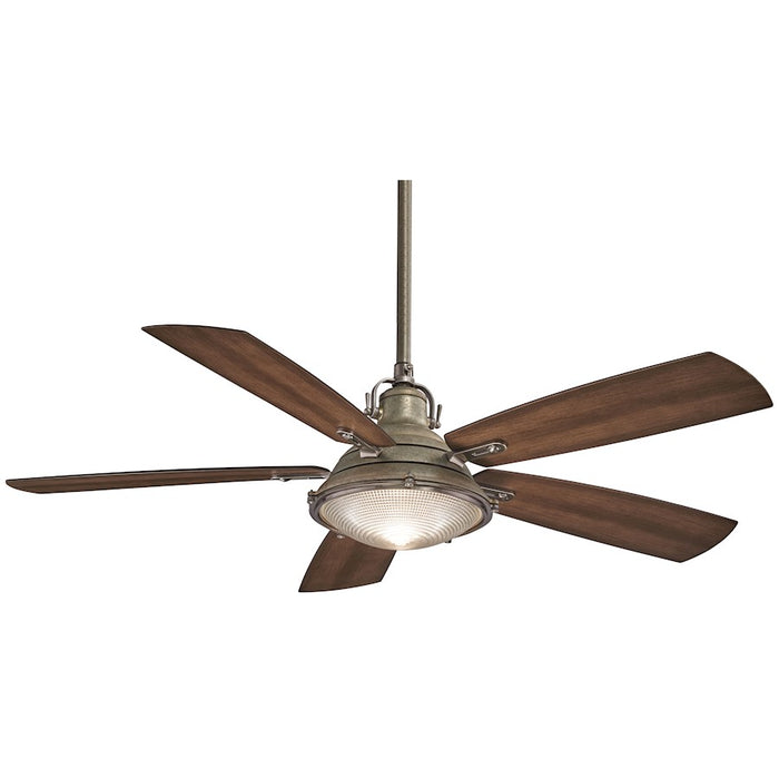 Minka Aire Groton LED 56" Ceiling Fan, Weathered Aluminum - F681L-WA-PW