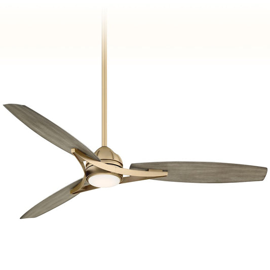 Minka Aire Molino LED 65" Ceiling Fan, Soft Brass/Etched Opal - F742L-SBR