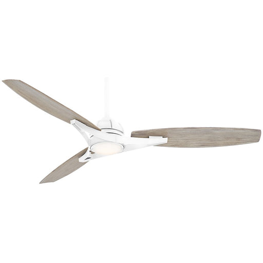 Minka Aire Molino LED 65" Ceiling Fan/Light Kit, White/Seasoned Wood - F742L-WHF