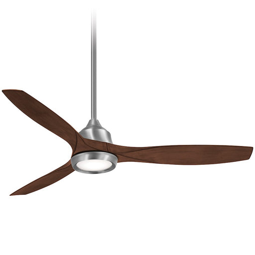 Minka Aire Skyhawk LED 60" Ceiling Fan, Nickel/Sand-Blasting/Clear - F749L-BN