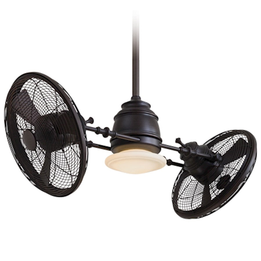 Minka Aire Vintage Gyro LED 42" Ceiling Fan, Kocoa/Tinted Opal - F802L-KA