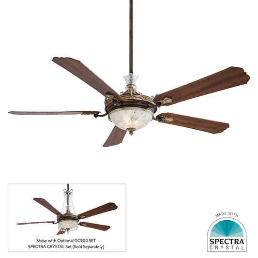 Minka Aire Cristafano LED 68" Ceiling Fan, Belcaro Walnut/Etched Cut - F900L-BCW