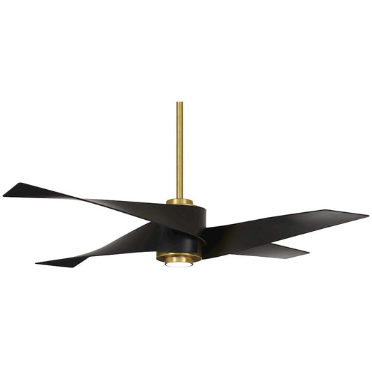 OPEN BOX ITEM: Minka Aire Artemis IV 64" LED Ceiling Fan, SBR - F903L-SBR-MBK