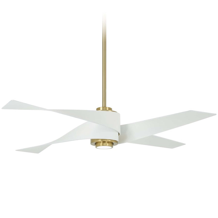 Minka Aire Artemis IV- LED 64" Ceiling Fan, Soft Brass/Lens - F903L-SBR-WHF