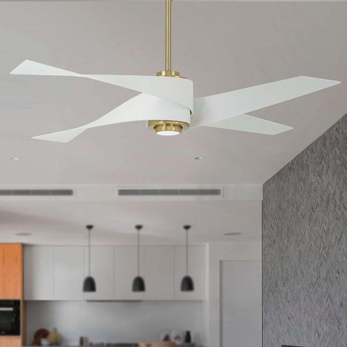 Minka Aire Artemis Iv- LED 64" Ceiling Fan, Soft Brass/Lens