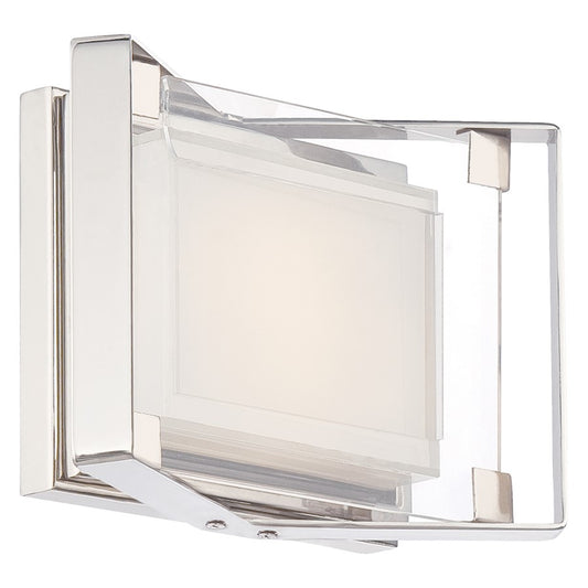 Crystal Clear LED Bathroom Vanity Light, Polished Nickel