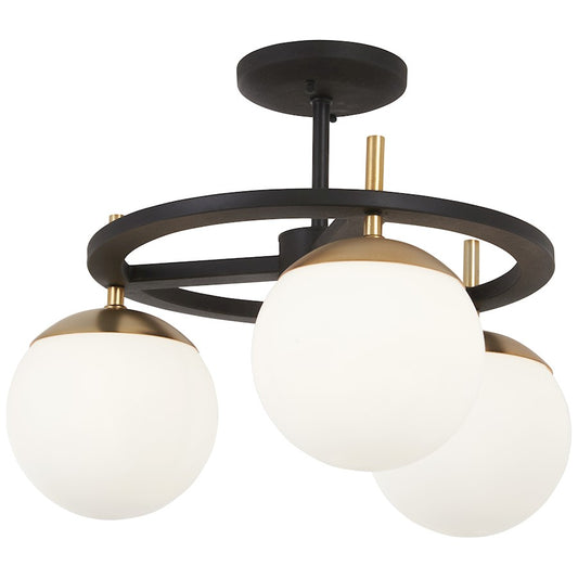 Minka George Kovacs Alluria Semi Flush, Weathered Black/Autumn Gold