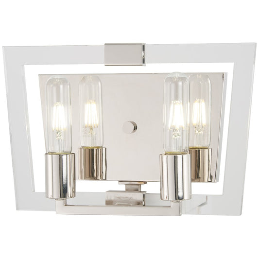 Crystal Chrome Bathroom Vanity Light, Polished Nickel