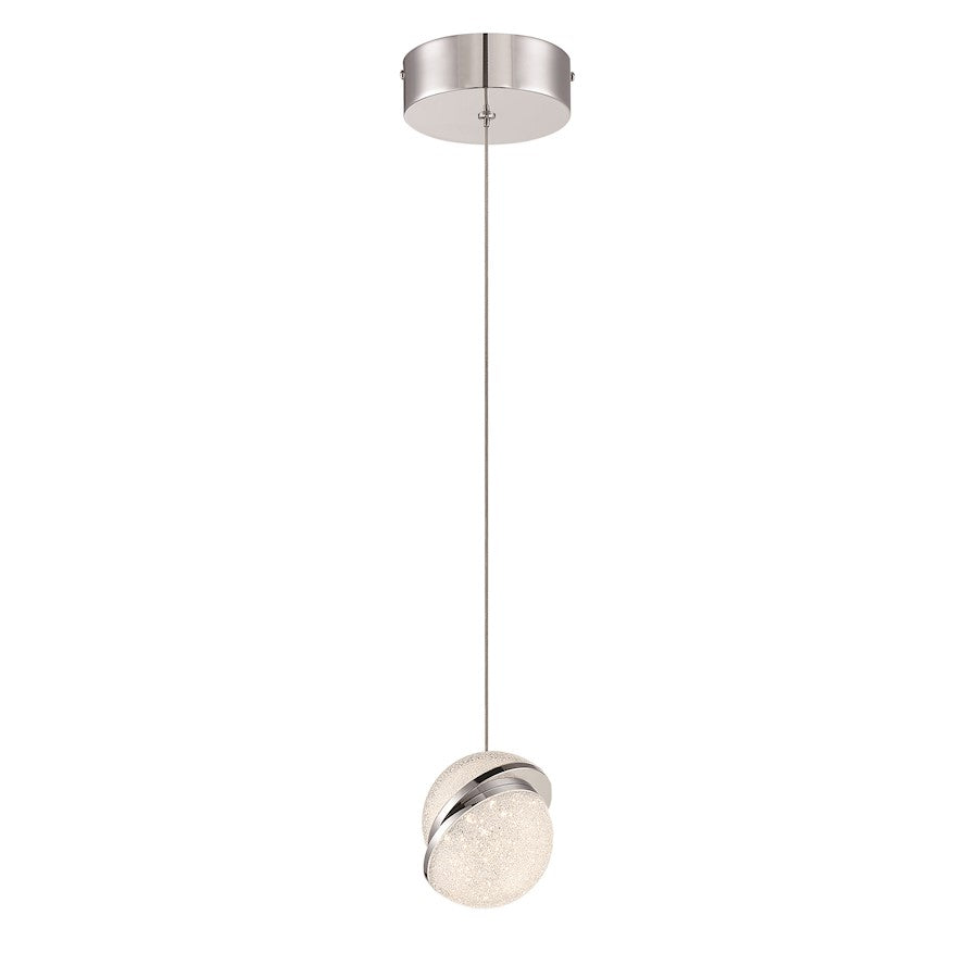 1 Light LED Mini Pendant, Chrome