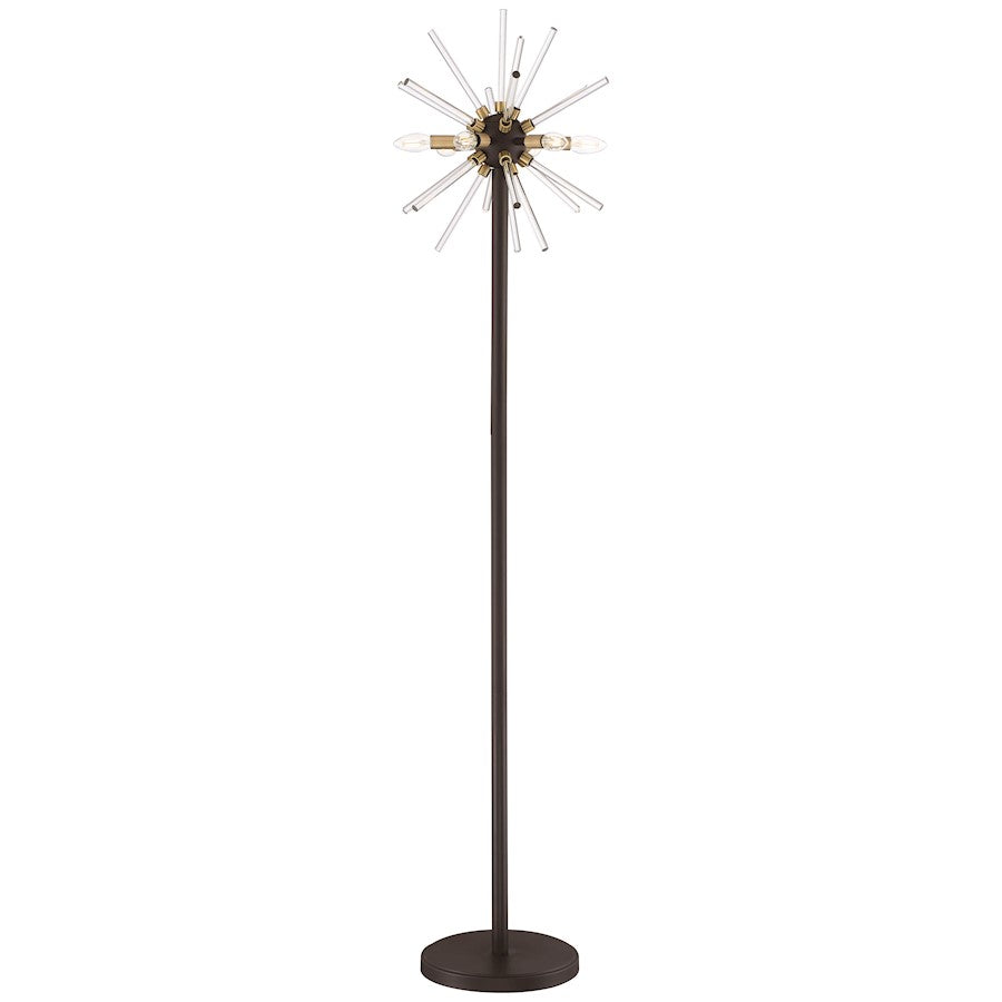 George Kovacs Spiked 6 Light LED Floor Lamp, Painted Bronze