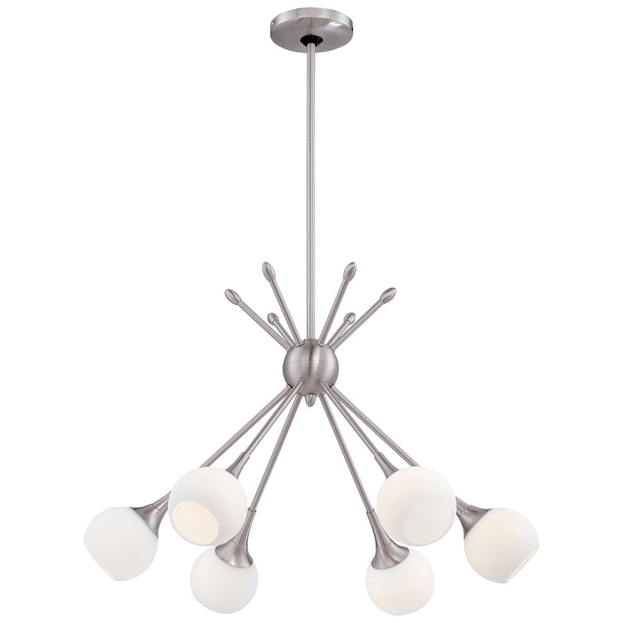 OPEN BOX ITEM: 6 Light Chandelier, Nickel