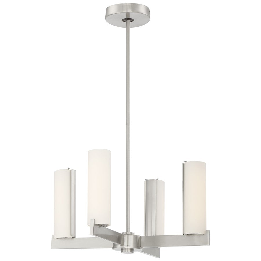 Tube Convertible Chandelier, Brushed Nickel