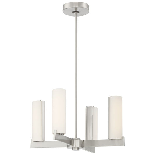 Tube Convertible Chandelier, Brushed Nickel