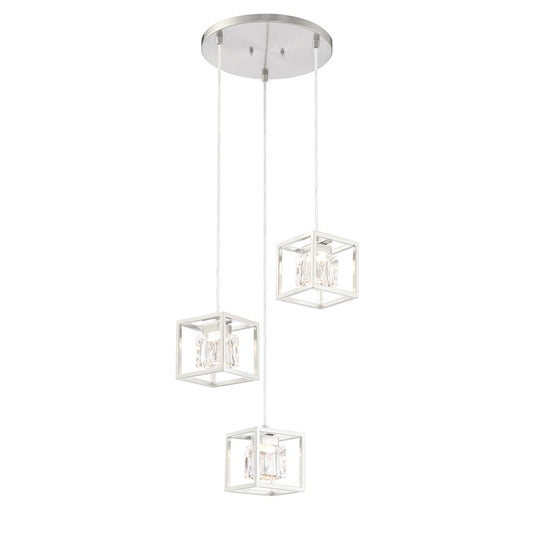 Minka George Kovacs San Marin 3 Light LED Pendant, Brushed Nickel - P1863-084-L