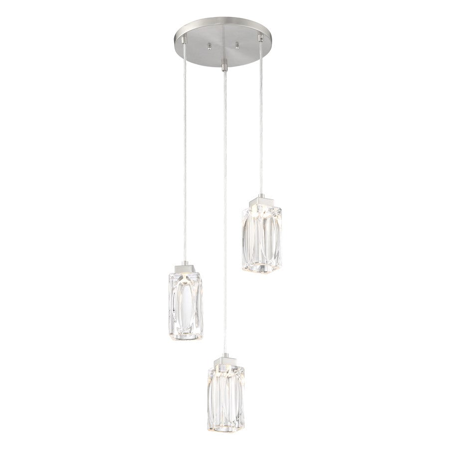 Minka George Kovacs Putnam Place 3 Light LED Pendant, Nickel - P1873-084-L