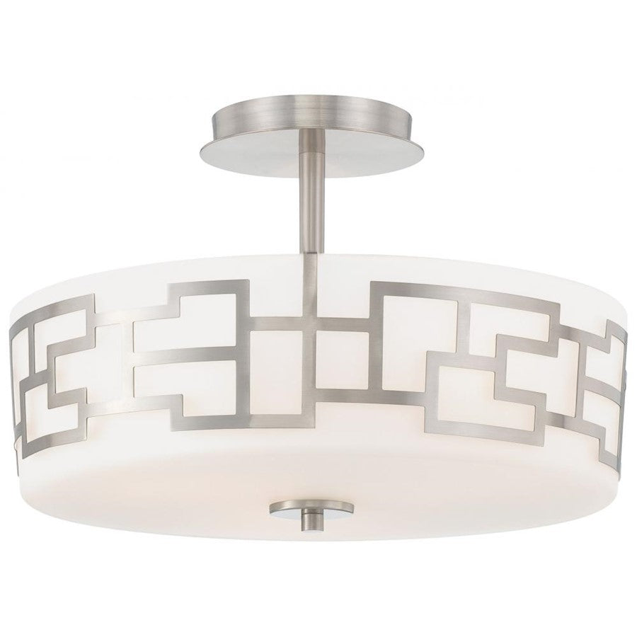 Minka George Kovacs Alecia'S 3 Light Semi Flush Mount, Brushed Nickel - P198-084-PL