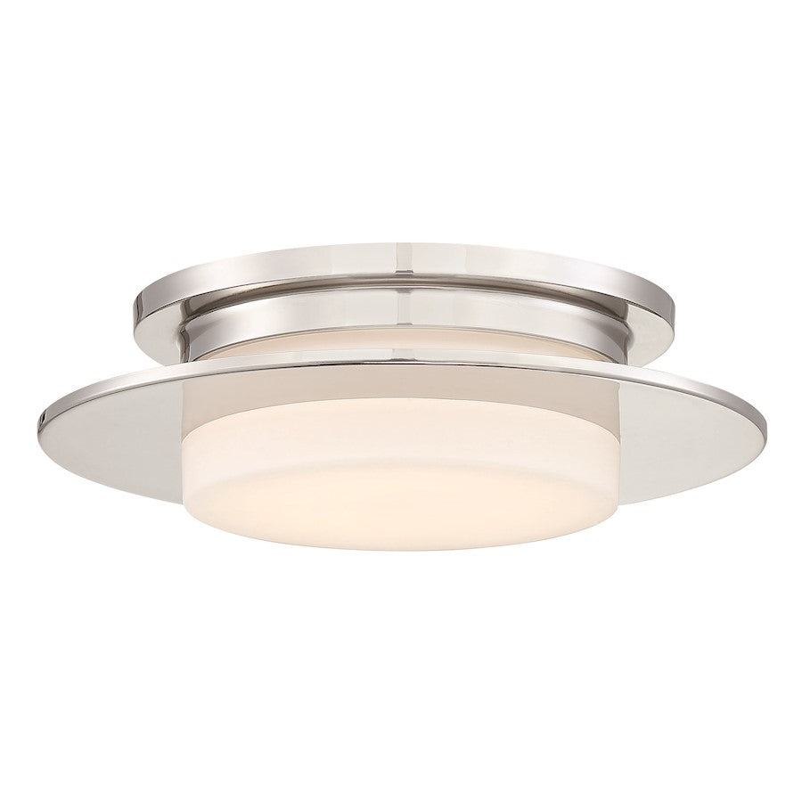 George Kovacs Press LED Flush Mount, Polished Nickel