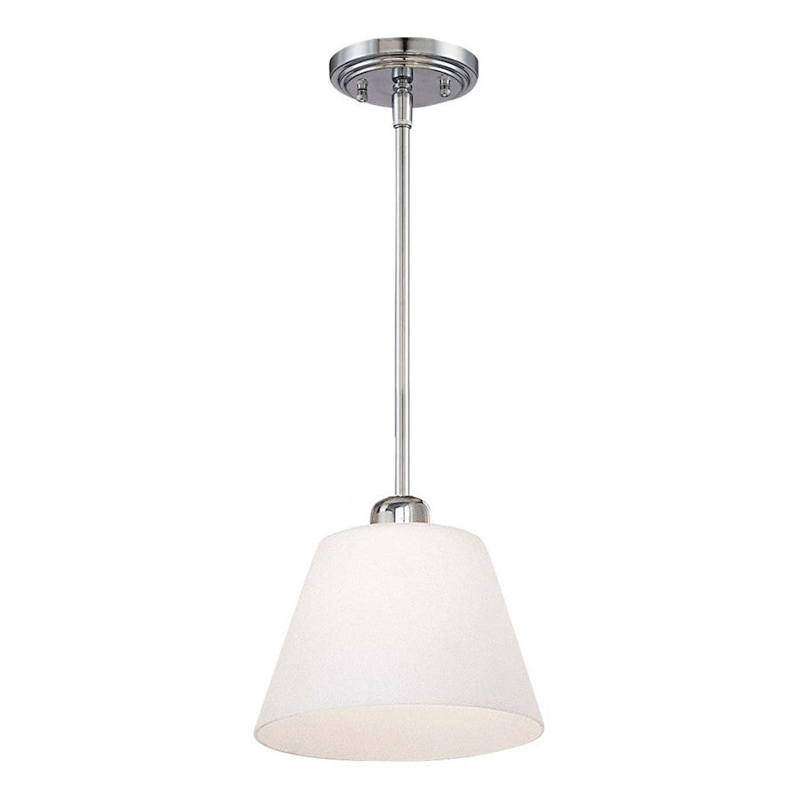 Minka George Kovacs 1 Light Mini Pendant, White/Brushed Nickel - P21-1-084