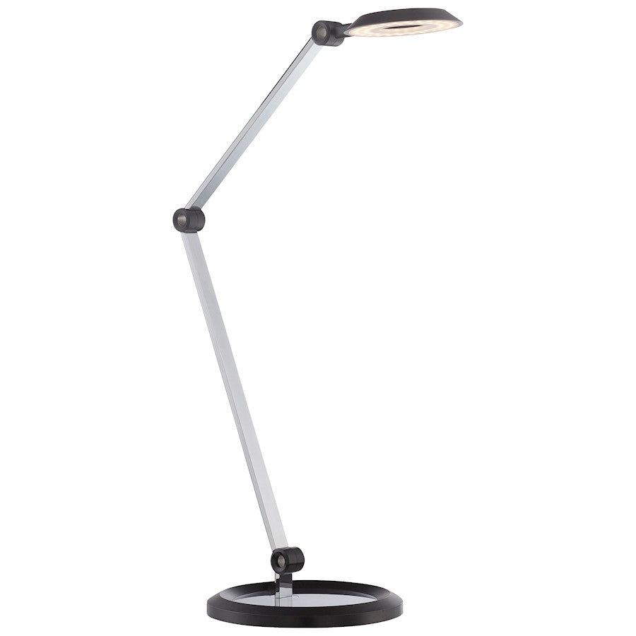 LED Table Lamp, Chrome/Black Shade