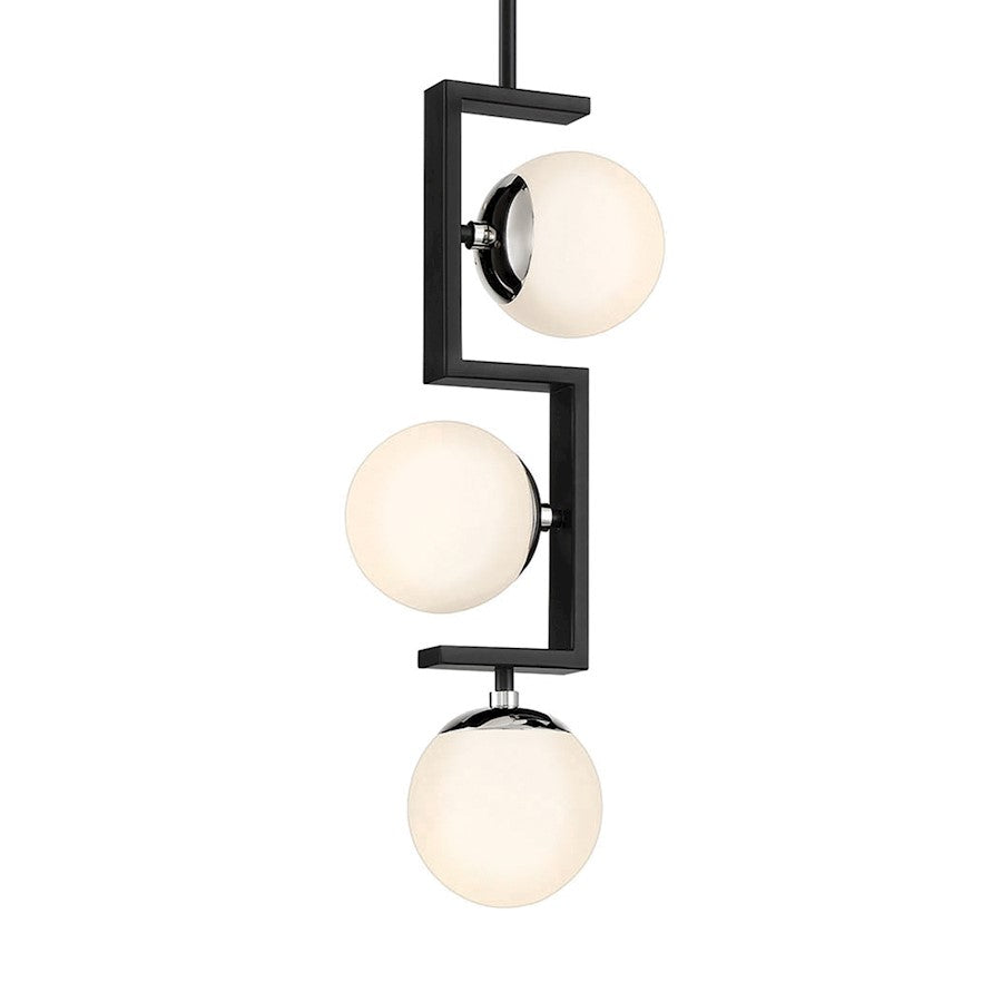 Minka George Kovacs Alluria Ii 3 Light Pendant, Coal/Nickel - P5421-572