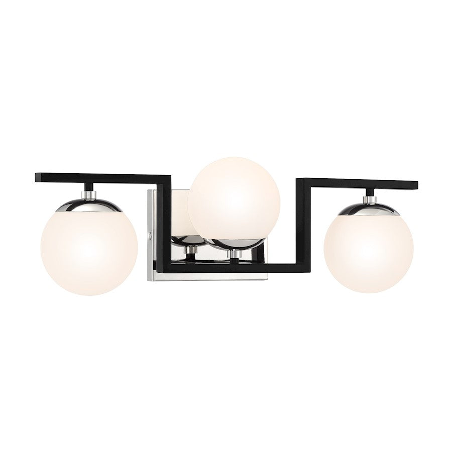 Minka George Kovacs Alluria Ii 3 Light Bath Vanity, Coal/Nickel - P5423-572