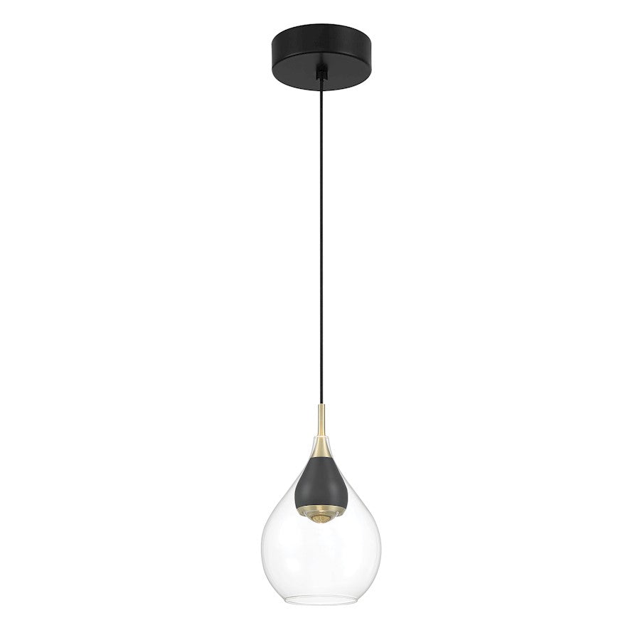 Minka George Kovacs Arabesque 9" LED Mini Pendant, Coal/Gold - P5461-884-L