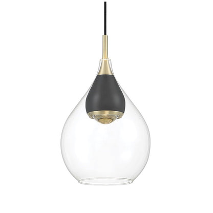 9" LED Mini Pendant, Coal/Gold