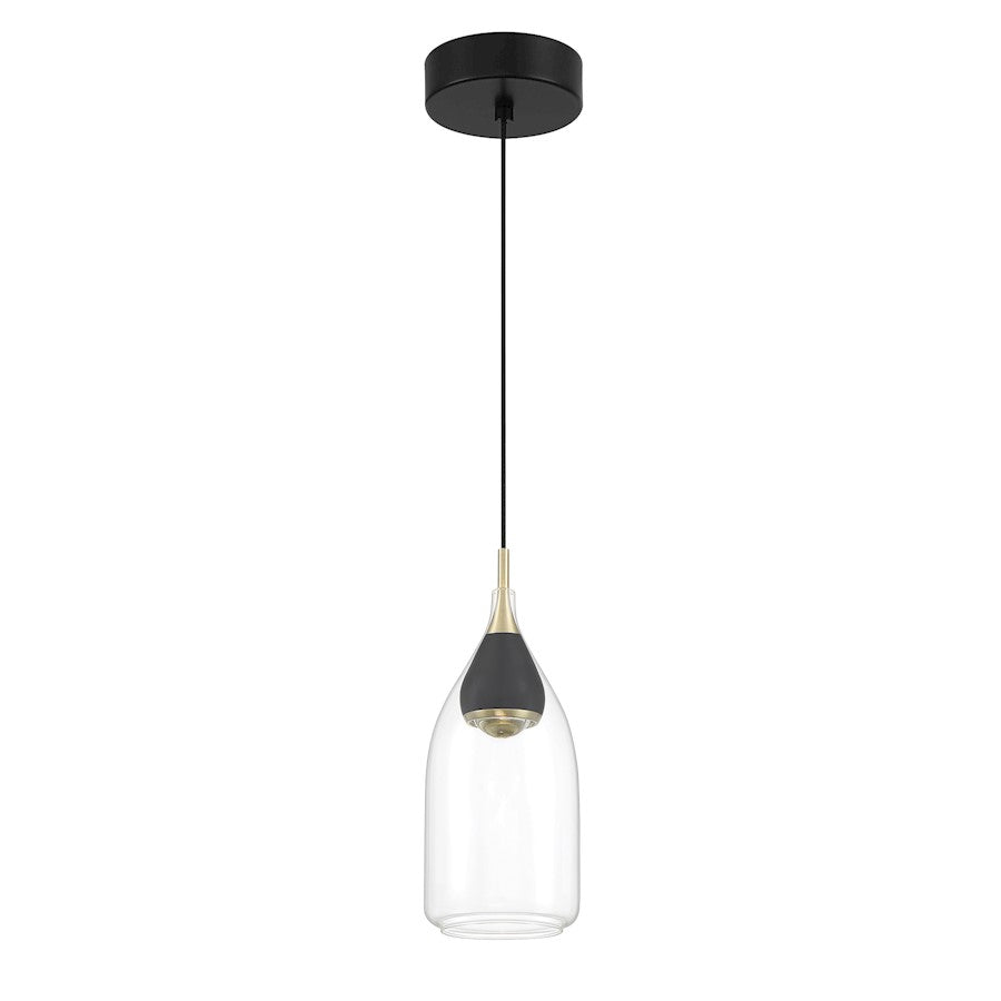 Minka George Kovacs Arabesque 11" LED Mini Pendant, Coal/Gold - P5462-884-L