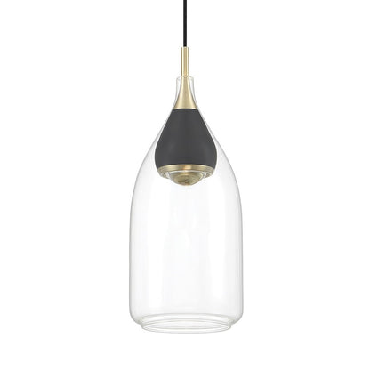 11" LED Mini Pendant, Coal/Gold