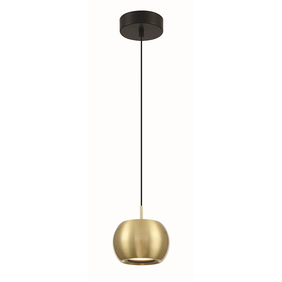 Minka George Kovacs Halo 6" LED Mini Pendant, Coal/Brushed Gold - P5471-884-L