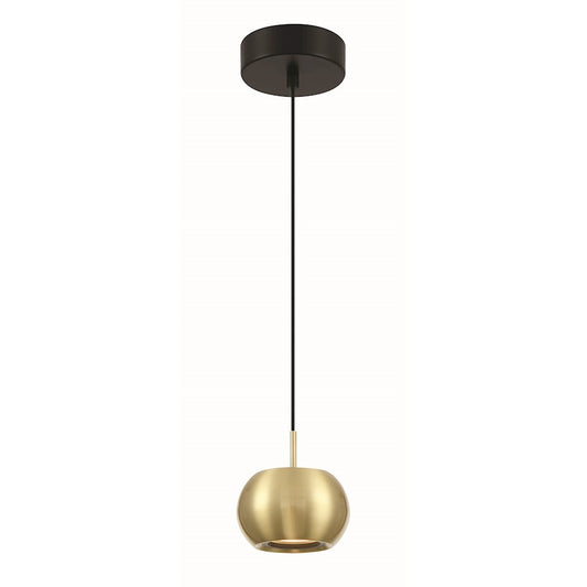 Minka George Kovacs Halo 5" LED Mini Pendant, Coal/Brushed Gold - P5472-884-L