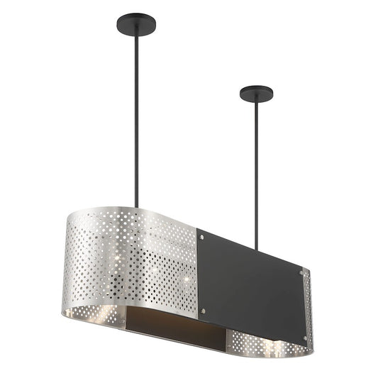 Minka George Kovacs Noho 6 Light Island, Brushed Nickel/Sand Coal - P5531-420