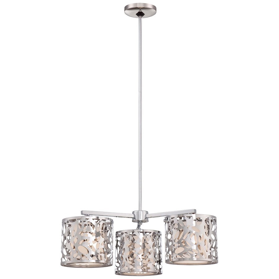 3 Light Chandelier, Chrome