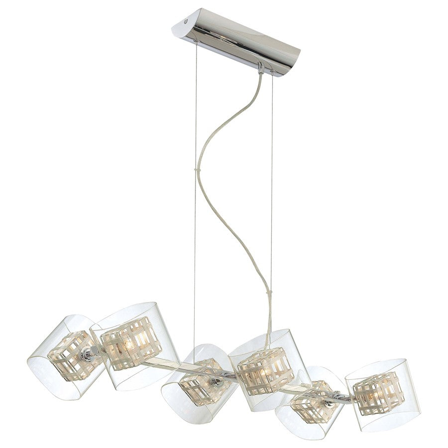 Minka George Kovacs Jewel Box 6 Light Island Light, Chrome