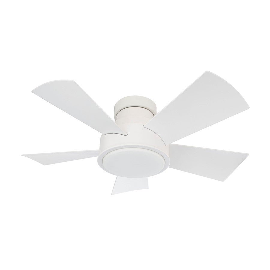 Modern Forms Vox 1-LT 38", 2700K Flush Ceiling Fan, White - FH-W1802-38L-27-MW