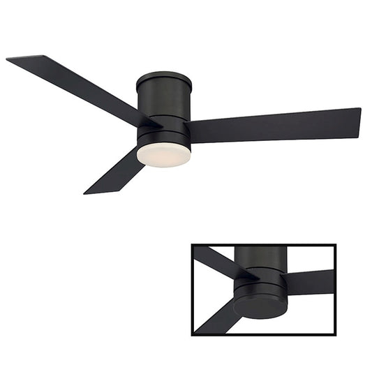 Modern Forms Axis 1 Light 2700K Flush Ceiling Fan, Bronze - FH-W1803-52L-27-BZ