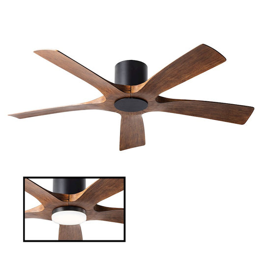 Modern Forms Aviator 1 Light 34W Flush Ceiling Fan, Black - FH-W1811-5-MB-DK