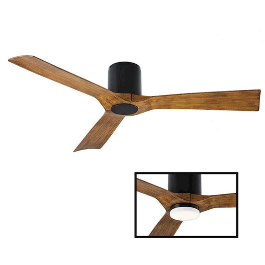 Modern Forms Aviator 1 Light 31W Flush Ceiling Fan, Black - FH-W1811-54-MB-DK