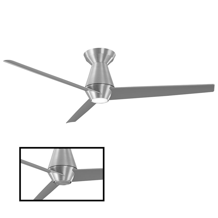 Modern Forms Slim 1 Light 2700K Flush Ceiling Fan, Aluminum - FH-W2003-52L-27-BA