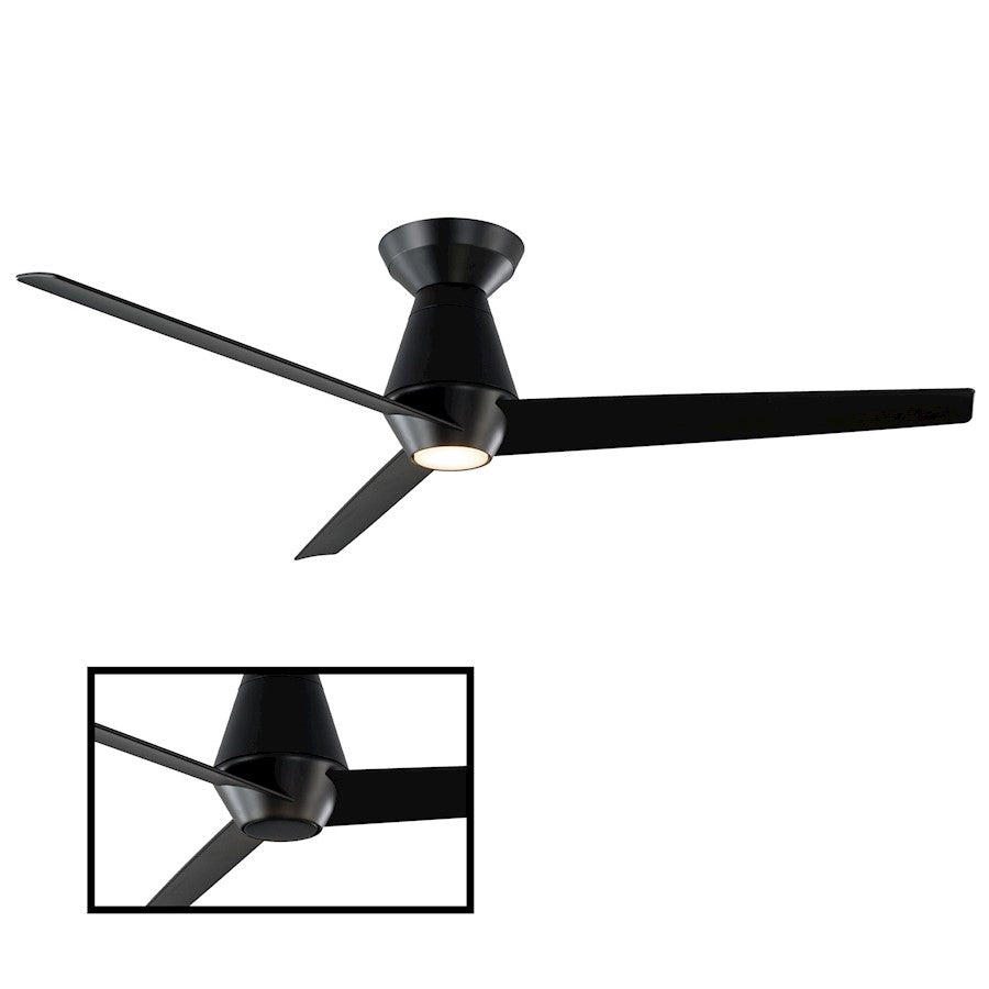 Modern Forms Slim 1 Light 2700K Flush Ceiling Fan, Black - FH-W2003-52L-27-MB