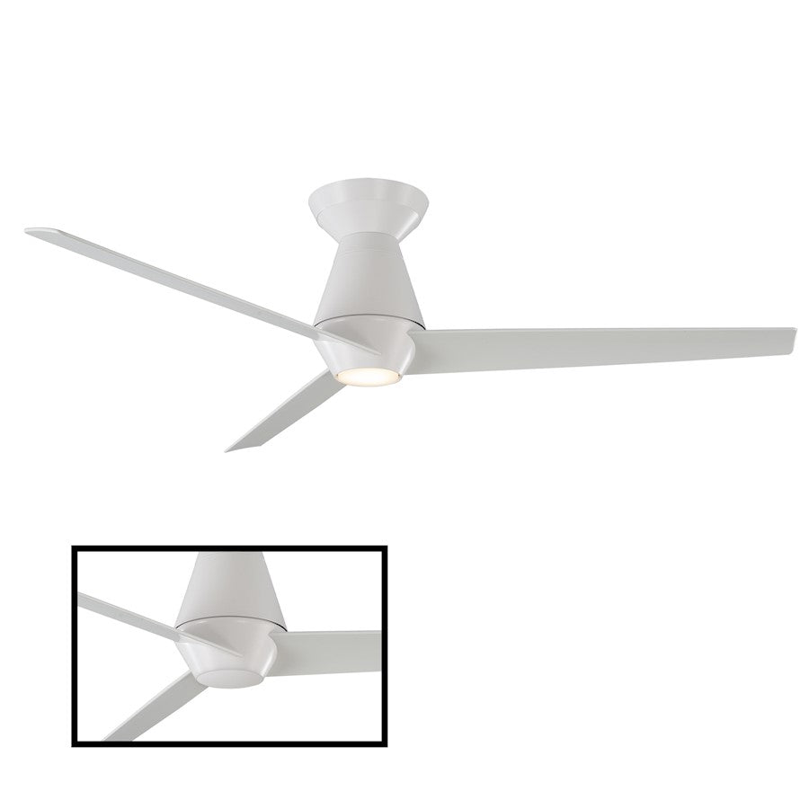 Modern Forms Slim 1 Light 2700K Flush Ceiling Fan, White - FH-W2003-52L-27-MW