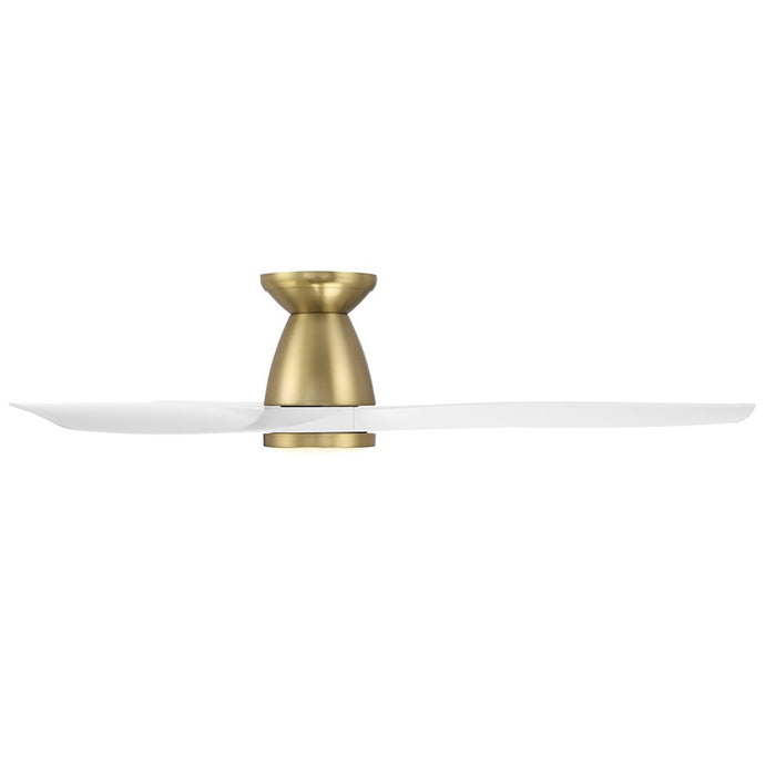 Modern Forms Skylark 3-Blade Flush Ceiling Fan, Soft Brass Matte White
