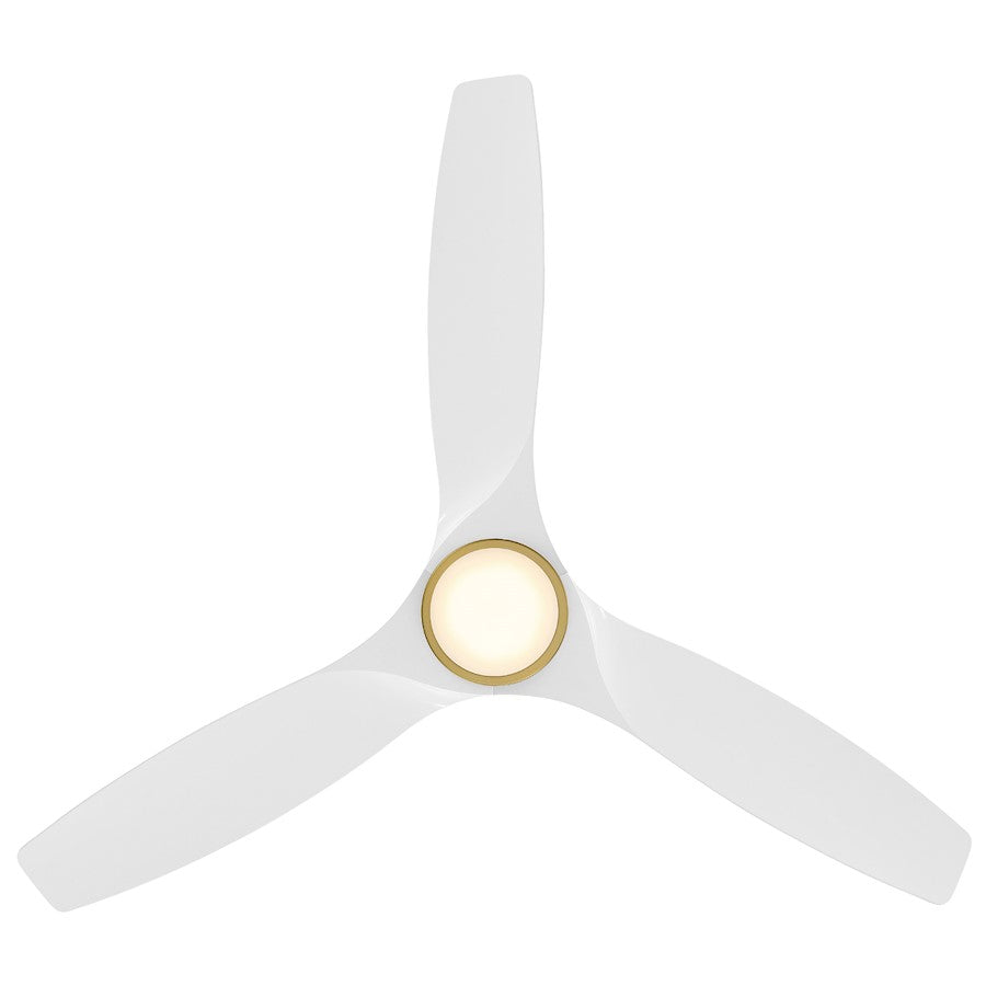 Modern Forms Skylark 3-Blade Flush Ceiling Fan, Soft Brass Matte White