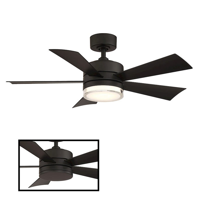 Modern Forms Wynd 1 Light 42", 2700K Ceiling Fan, Black - FR-W1801-42L-27-MB