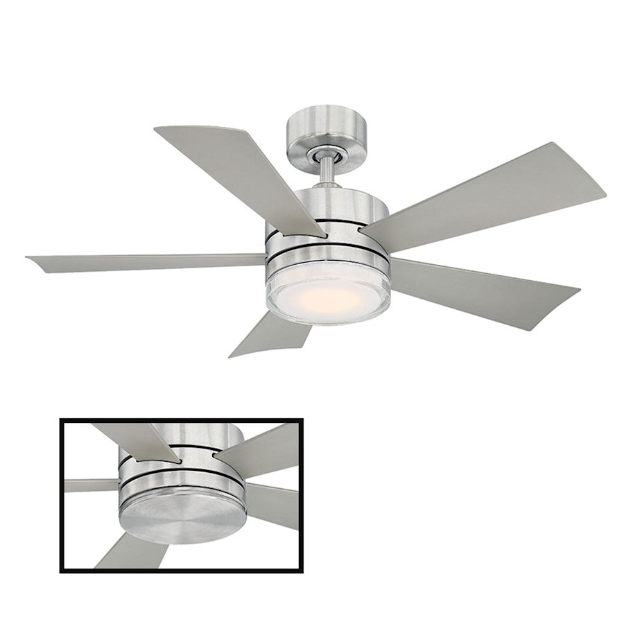 Modern Forms Wynd 1-LT 2700K Ceiling Fan, Stainless Steel - FR-W1801-42L-27-SS